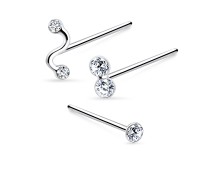 3 Silver Nose Stud Sets NSK-SET-1106